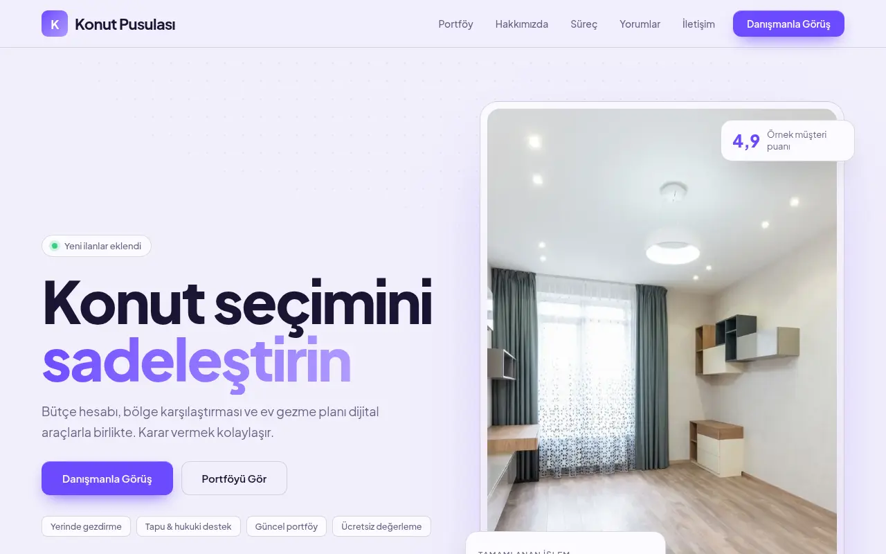 Emlak Ofisi Web Sitesi — Konut Pusulası